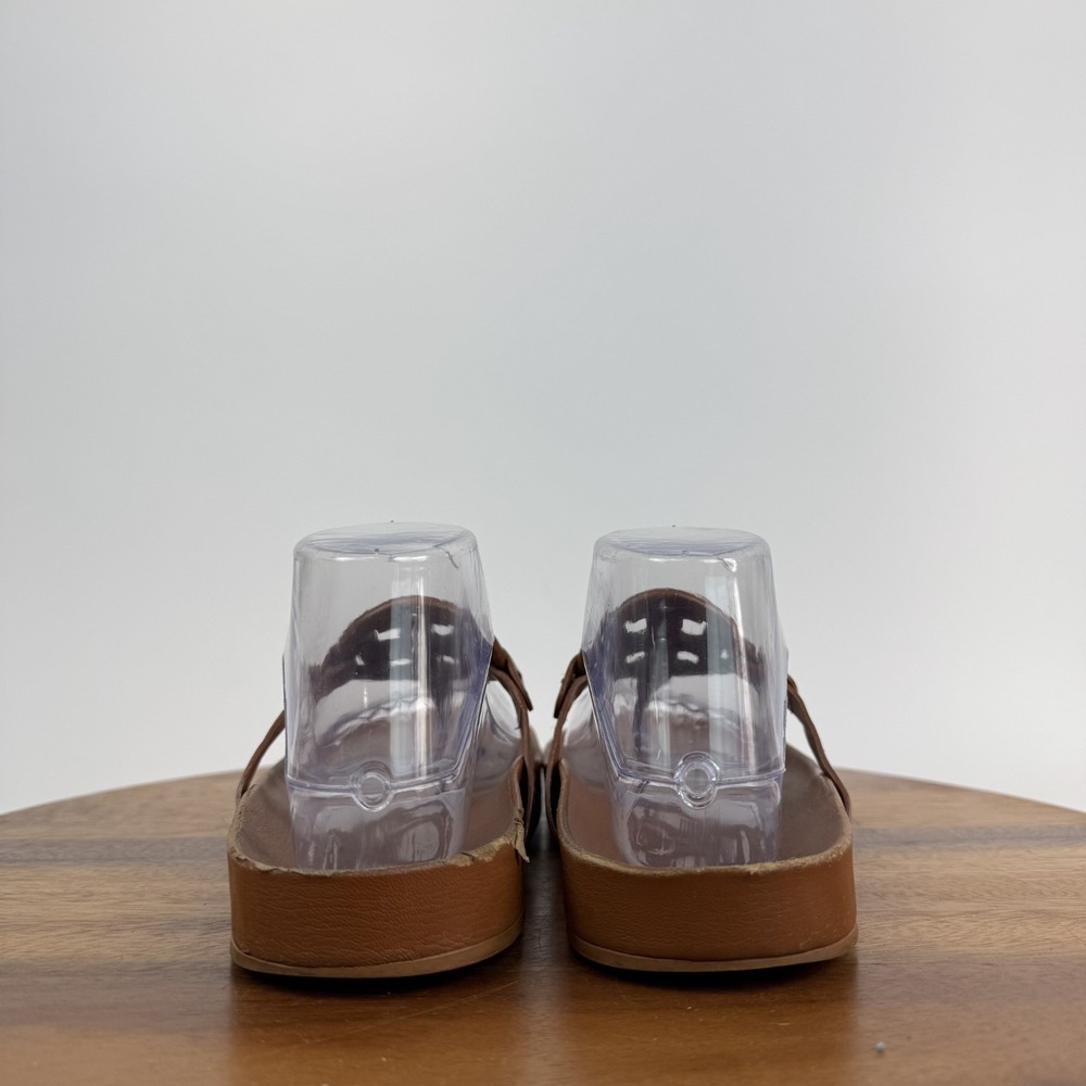 Womens Tory Burch‎ Miller Cloud Thong Brown Leather Comfort Sandals Size 8 M GUC - Picture 7 of 9